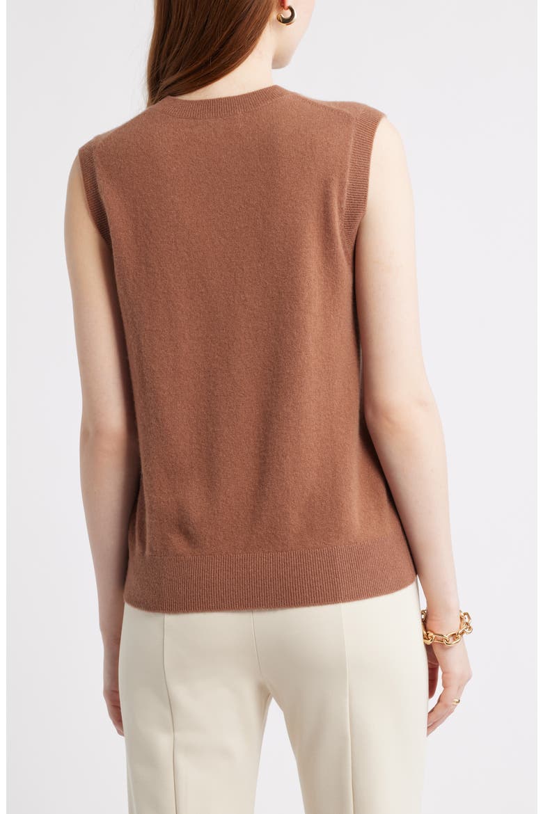 Sleeveless Cashmere Sweater, Alternate, color, BROWN CLOVE