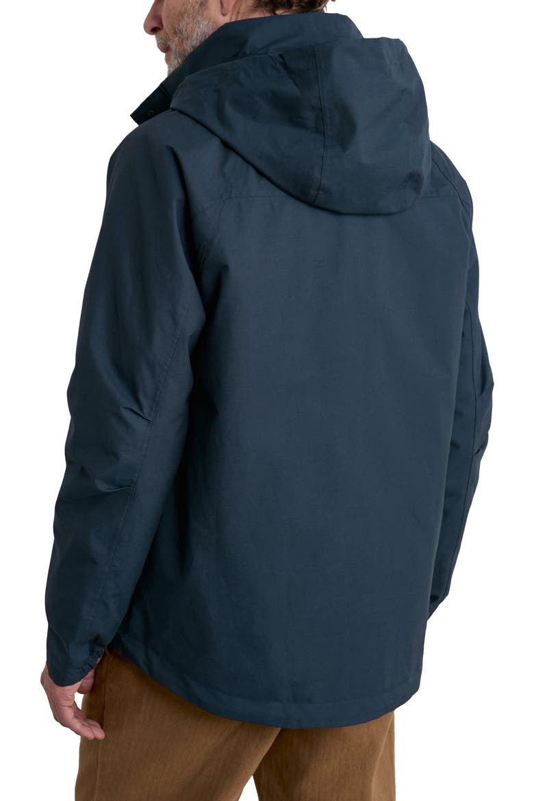 Sea Edge Waterproof Hooded Cotton Blend Rain Coat, Alternate, color, SQUID INK