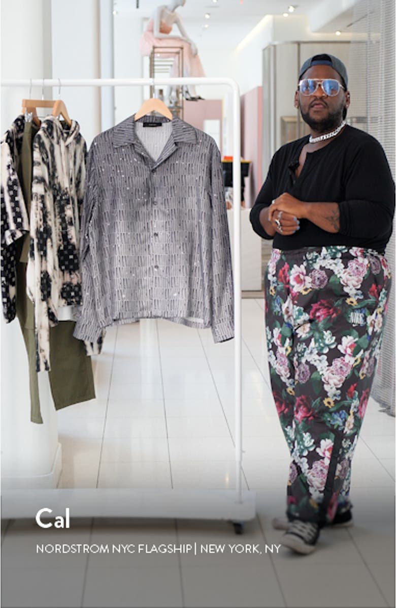 Paint Splatter Gradient Logo Silk Twill Button-Up Shirt, sales video thumbnail