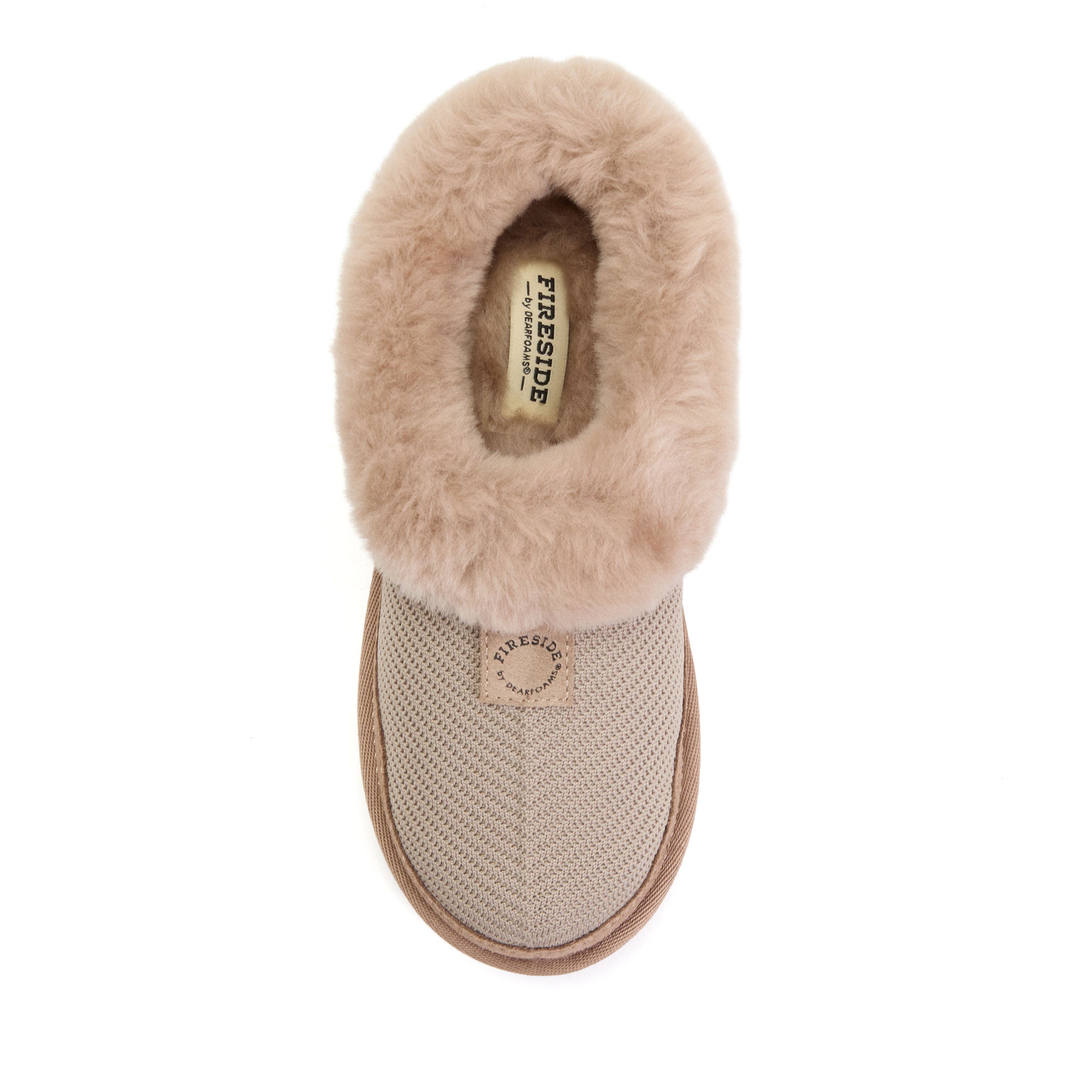 Dearfoams Fireside Adelaide Sport Knit Water Repellent Clog, Alternate, color, Driftwood