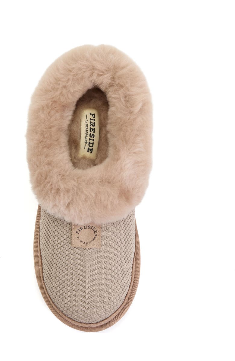 Dearfoams Fireside Adelaide Sport Knit Water Repellent Clog, Alternate, color, Driftwood