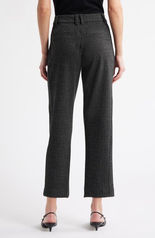 Wit & Wisdom Skyrise Pleated Herringbone Twill Straight Leg Ankle Trousers