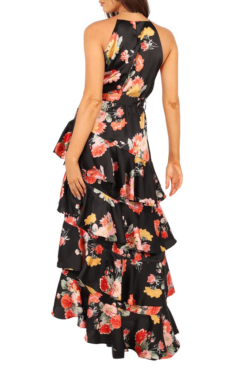 Petal & Pup Sarona Floral Belted Maxi Dress, Alternate, color, Black Floral