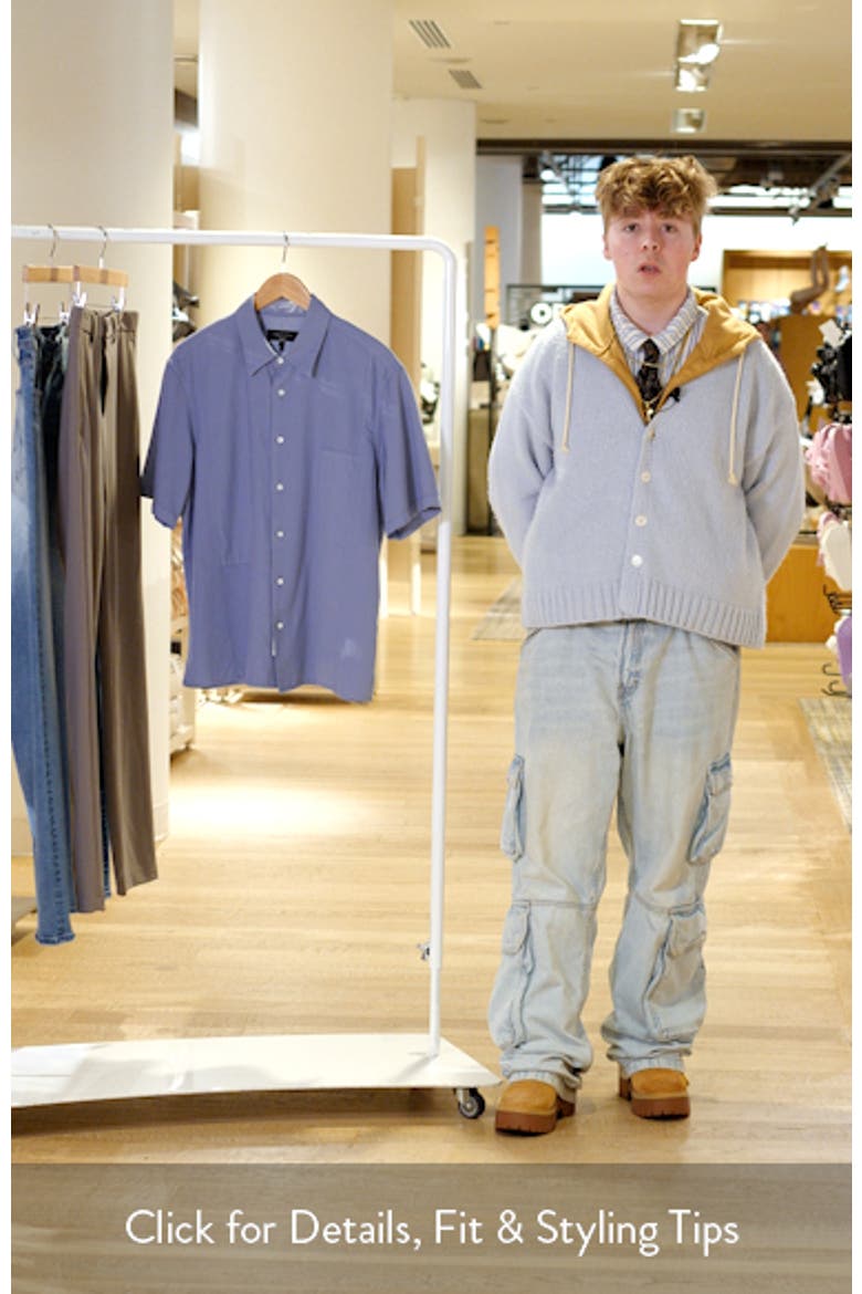 Dalton Mixed Media Patchwork Short Sleeve Button-Up Shirt video