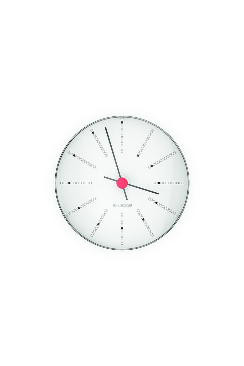 Bankers Wall Clock, Extra Small, Main, color, White/Black/Red