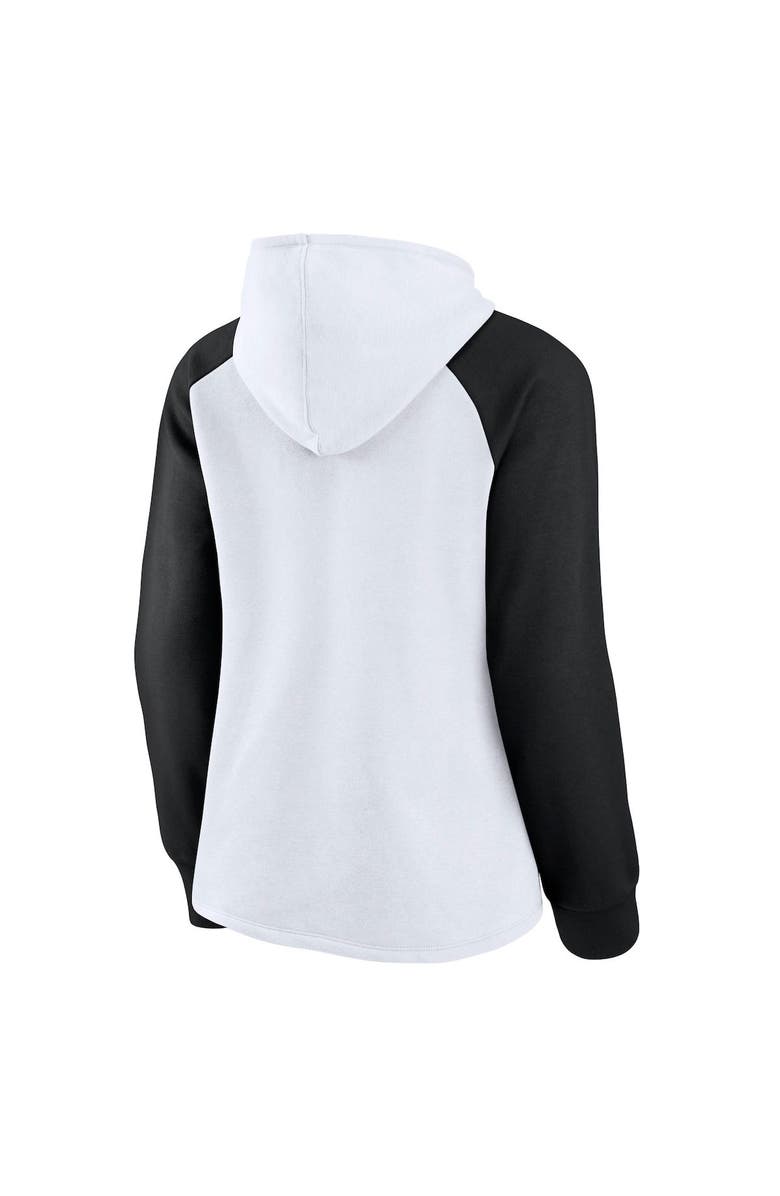 FANATICS Women's Fanatics Branded White/Black Brooklyn Nets Record Holder Raglan Pullover Hoodie, Alternate, color, 