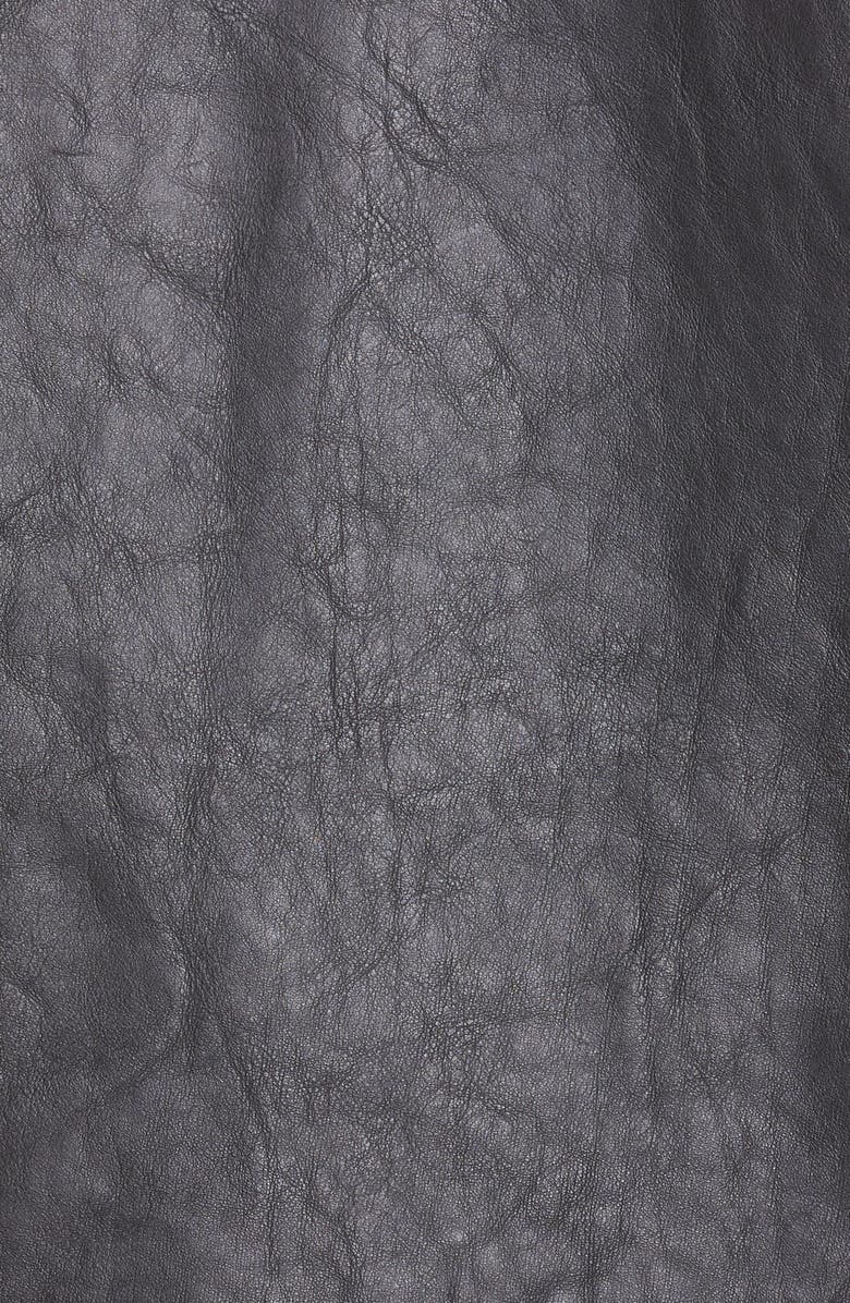 R13 Ring Detail Refurbished Leather Moto Jacket, Alternate, color,