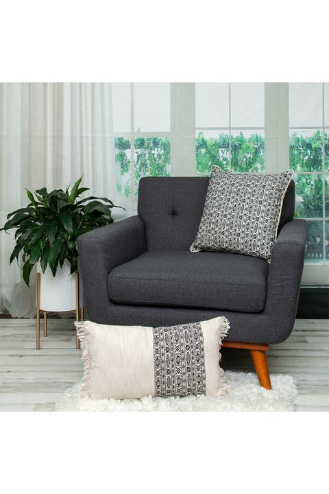 Andy Transitional Ivory Throw Pillow