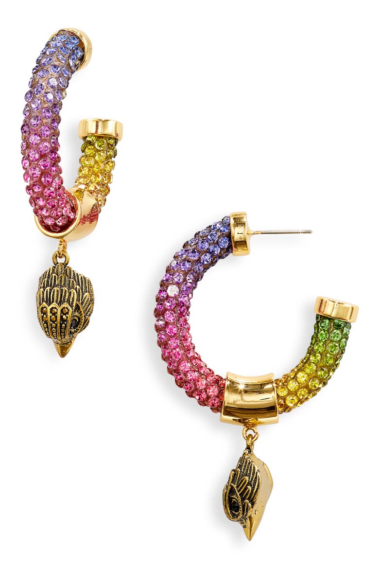 Eagle Head Rope Hoop Earrings, Main, color, RAINBOW