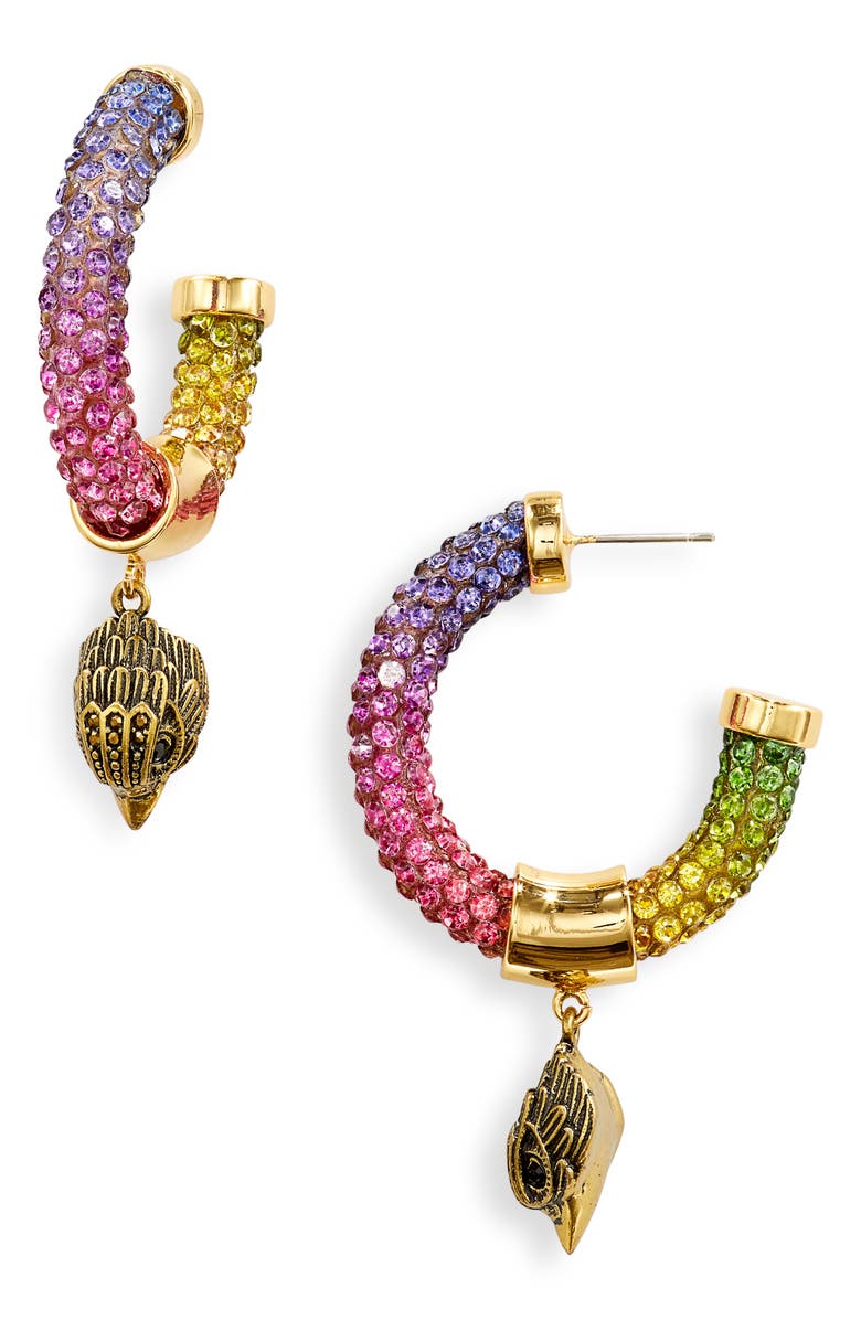 Kurt Geiger London Eagle Head Rope Hoop Earrings, Main, color, 