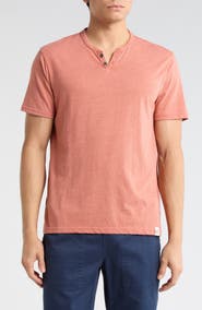 Lucky Brand Button Notch Neck T-Shirt
