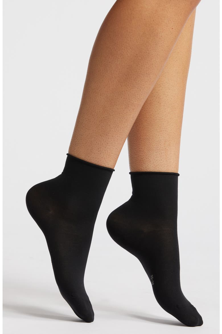 Cotton Touch Short Socks, Main, color, BLACK