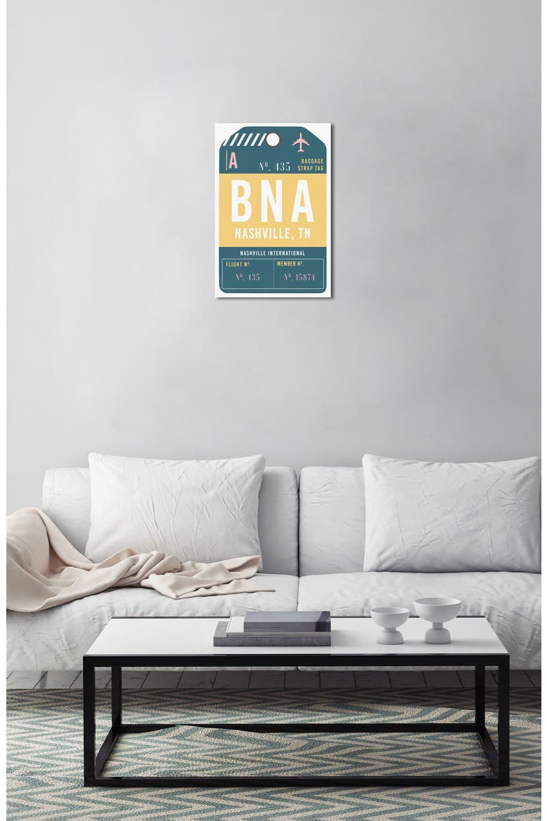 Nashville Luggage Tag Wall Art, Alternate, color, YELLOW
