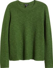 Eileen Fisher Textured Crewneck Organic Linen & Cotton Sweater