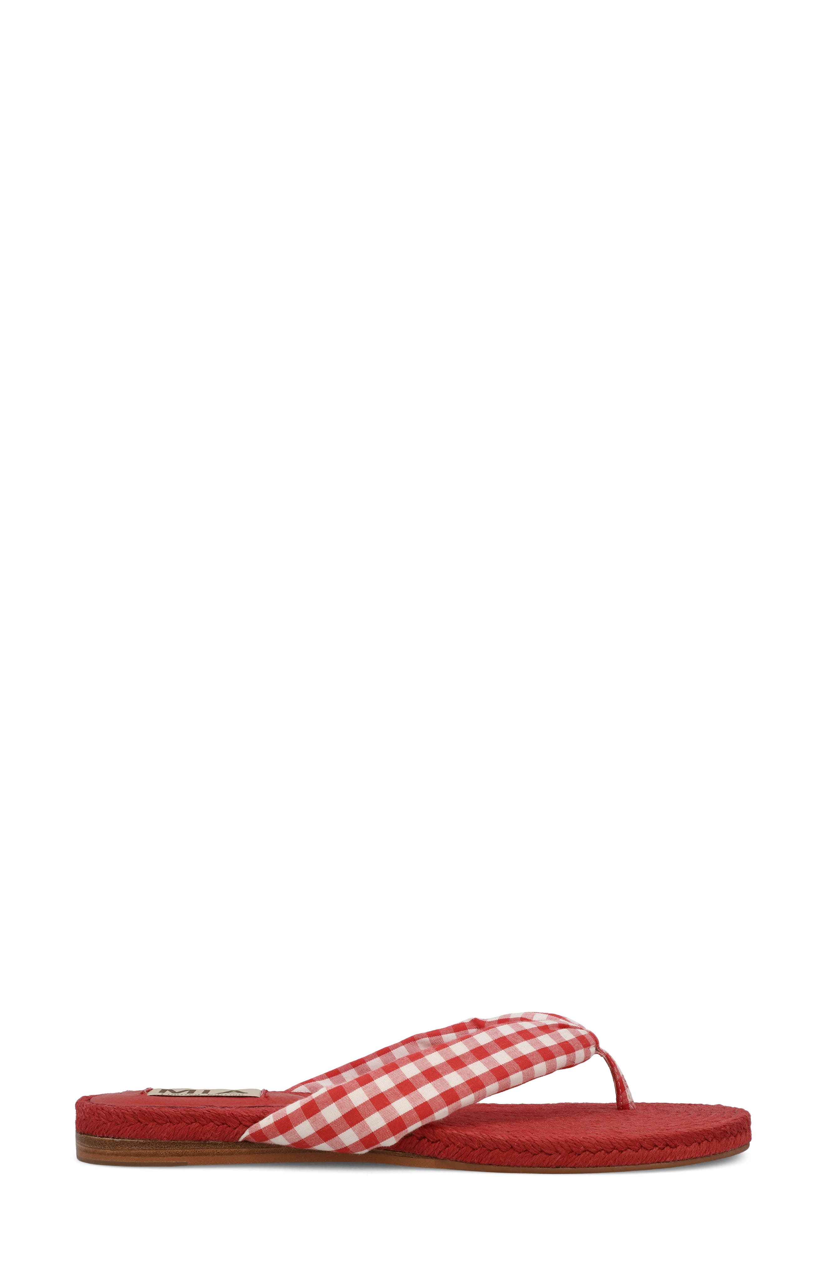 Aleena Espadrille Flip Flop, Alternate, color, RED/ WHITE