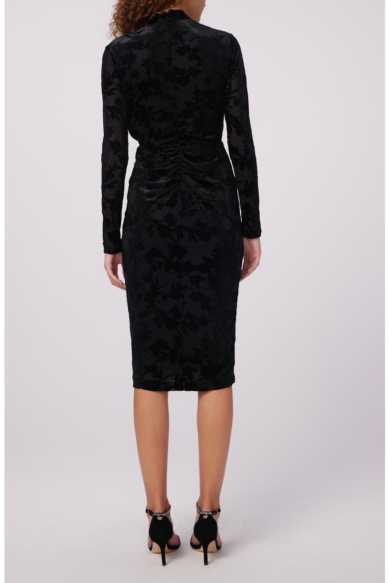 Tamra Long Sleeve Velvet Dress, Alternate, color, BLACK