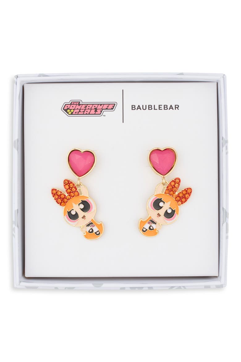 The Powerpuff Girls Blossom Heart Drop Earrings, Main, color, MULTI