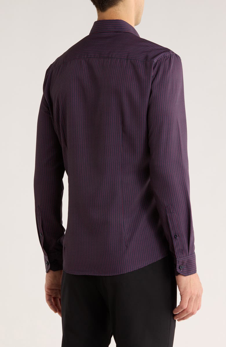 SOUL OF LONDON Check Stretch Button-Up Shirt, Alternate, color, Burgundy/ Bourgogne