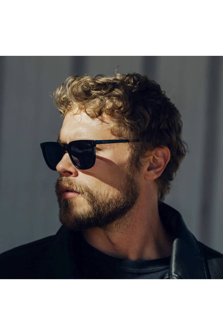 Abner - 52mm Classic Square Polarized Sunglasses, Alternate, color, Black