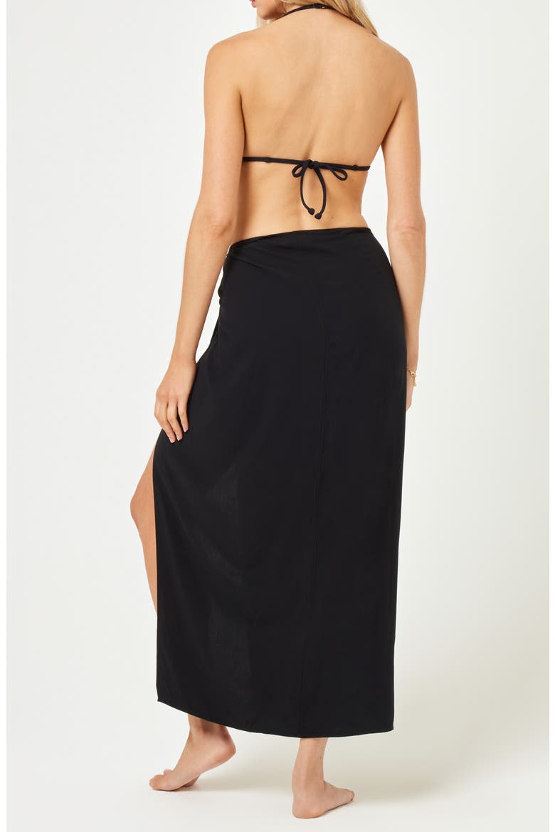 Portela Cover-Up Sarong, Alternate, color, BLACK