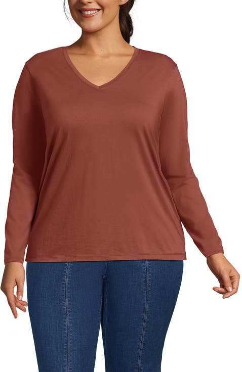 Supima Cotton Long Sleeve V-Neck T-Shirt