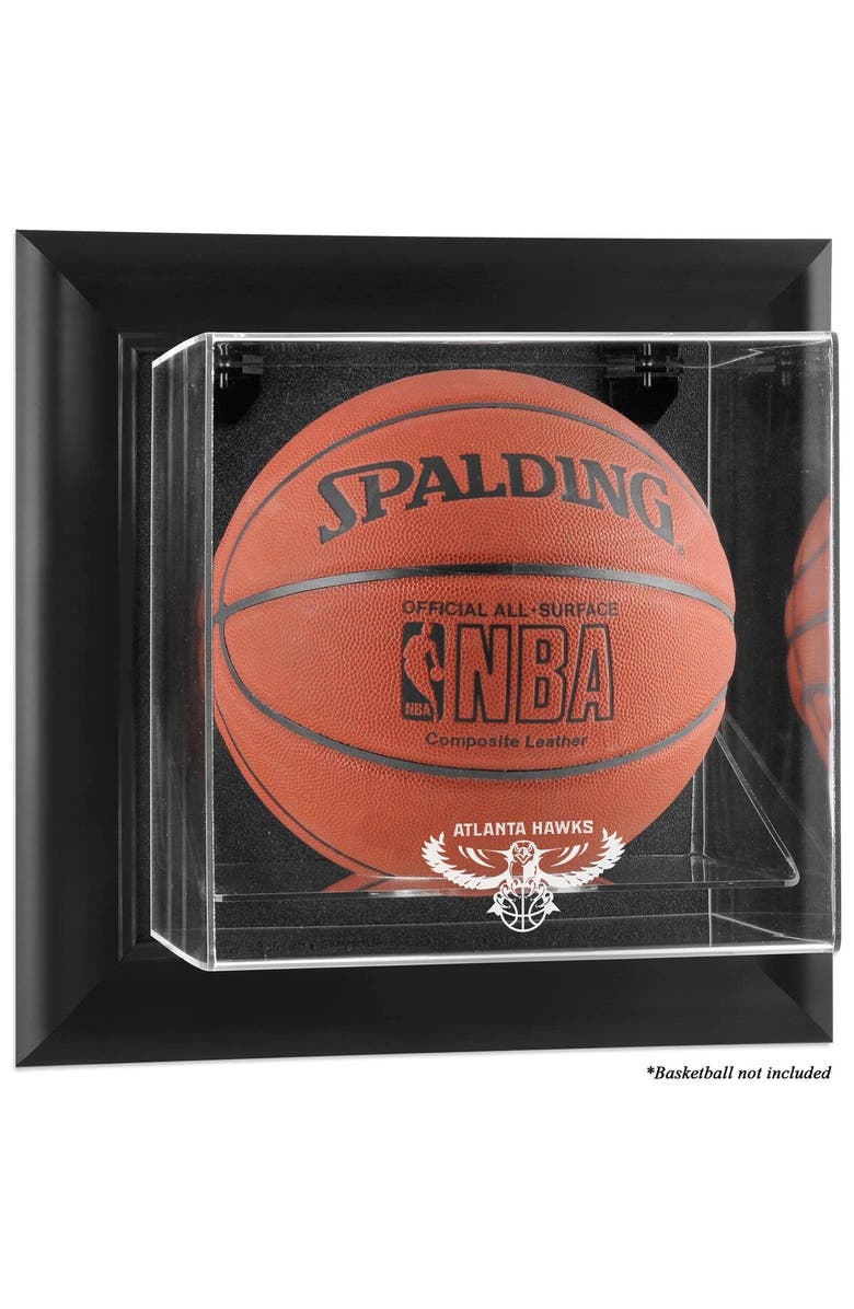 FANATICS AUTHENTIC Atlanta Hawks Black Framed Wall-Mounted Hardwood Classics 2007 - 2015 Logo Basketball Display Case, Main, color, 