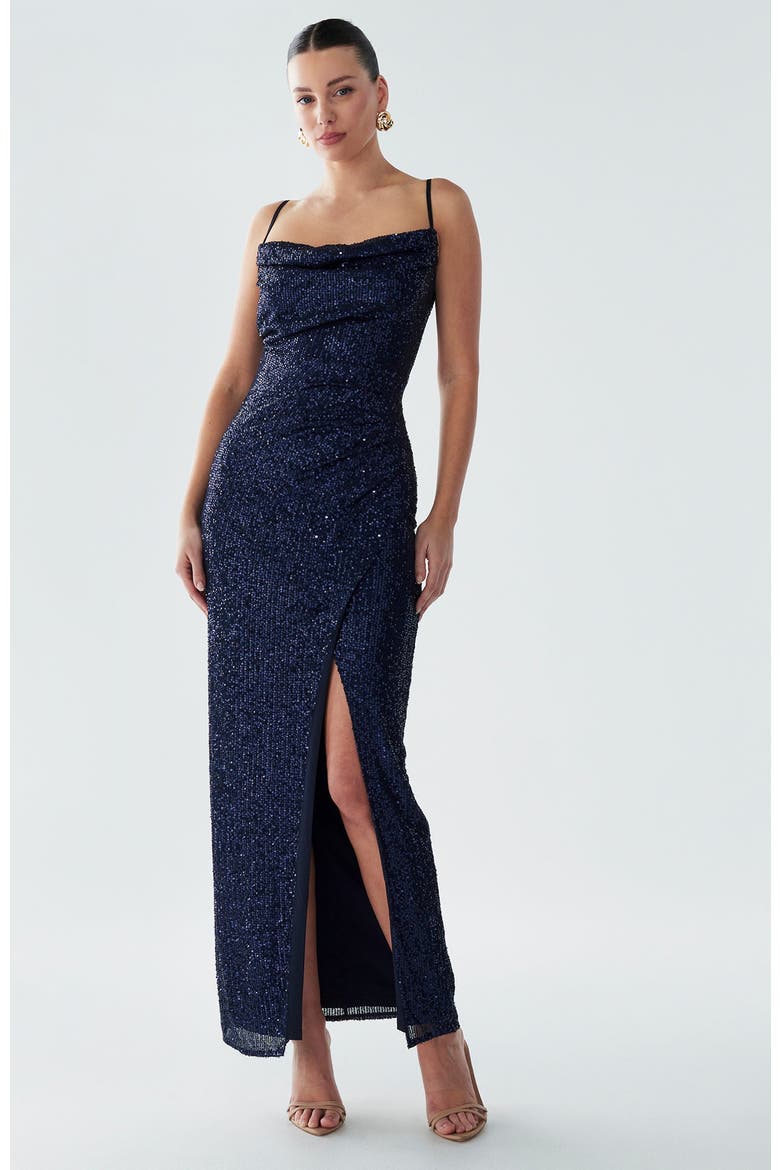 Indy Dress, Alternate, color, Navy Sequin