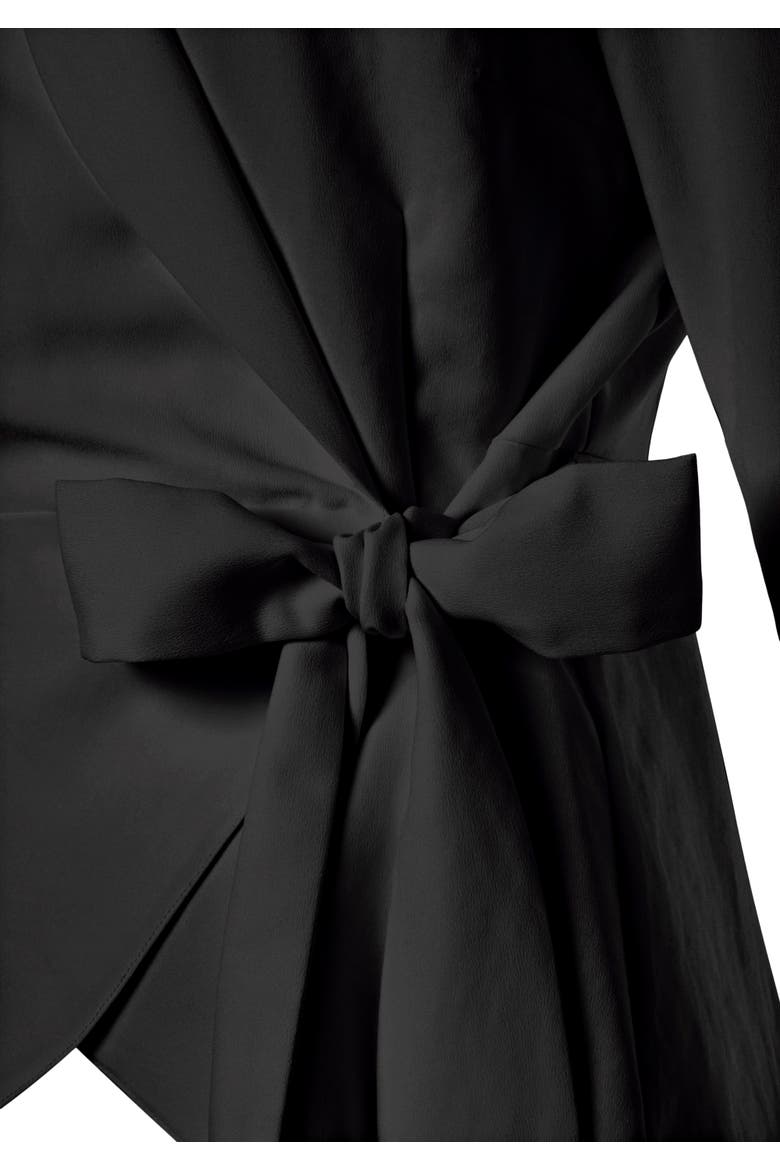 Lapel Wrap Blouse, Alternate, color, Black