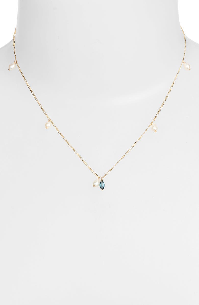 Poppy Finch Keshi Pearl & Topaz Charm Necklace, Alternate, color,