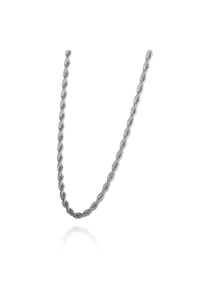 Stainless Steel Chain Necklace for Men, 22" Rope Chain, Main, color, Metallic Silver
