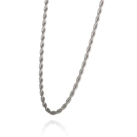 Stainless Steel Chain Necklace for Men, 22" Rope Chain