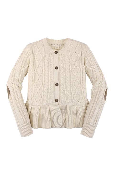 Baby Girls' Cable Peplum Cardigan, Infant