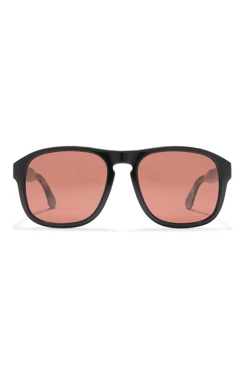 55mm Square Sunglasses, Main, color, BLACK GREY BROWN/BRW