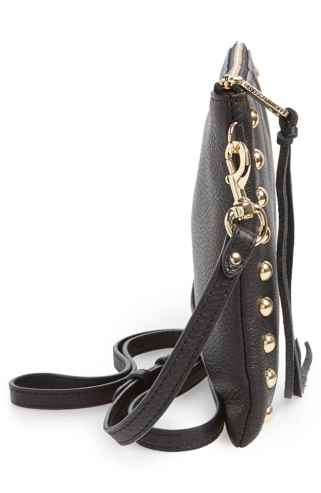 'Jon' Studded Convertible Crossbody Bag, Alternate, color, BLACK/ LIGHT GOLD HRDWR