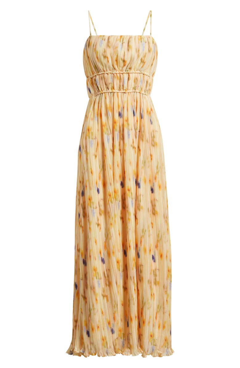 Line & Dot Potpourri Abstract Floral Micropleat Chiffon Maxi Dress, Alternate, color, Multi