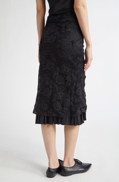 MERUERT TOLEGEN MERUERT TOLEGEN BEADED FLORAL APPLIQUÉ LACE SKIRT