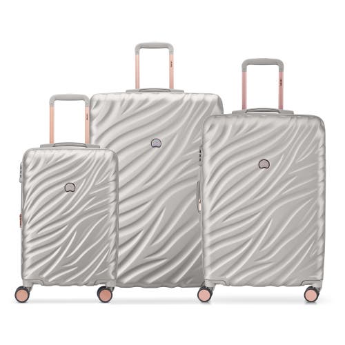 Delsey Paris Alexis Hardside 3-piece (21"/25"/29") Expandable Spinner Luggage Set In Platinum/rose Gold