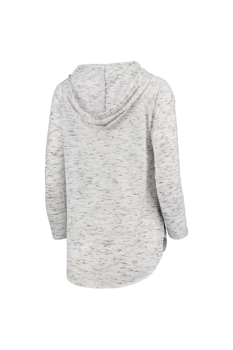 Women's Pressbox Gray Nebraska Huskers Space Dye Lace-Up V-Neck Long Sleeve T-Shirt, Alternate, color, Gray