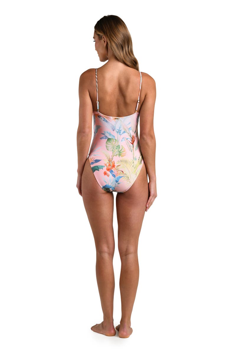 L'AGENCE Remi Colorful Palm Underwire One-Piece Swimsuit, Alternate, color, 
