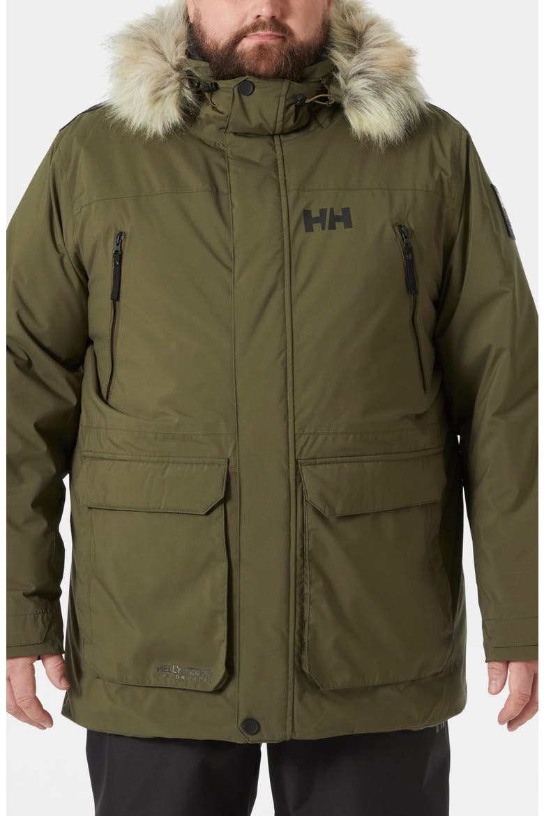 Reine Waterproof Insulated Parka with Faux Fur Trim Hood, Alternate, color, UTILITY GREEN