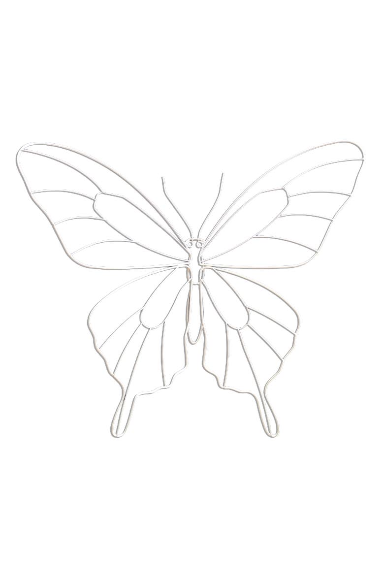 Wire Butterfly Wall Decor, Main, color, White