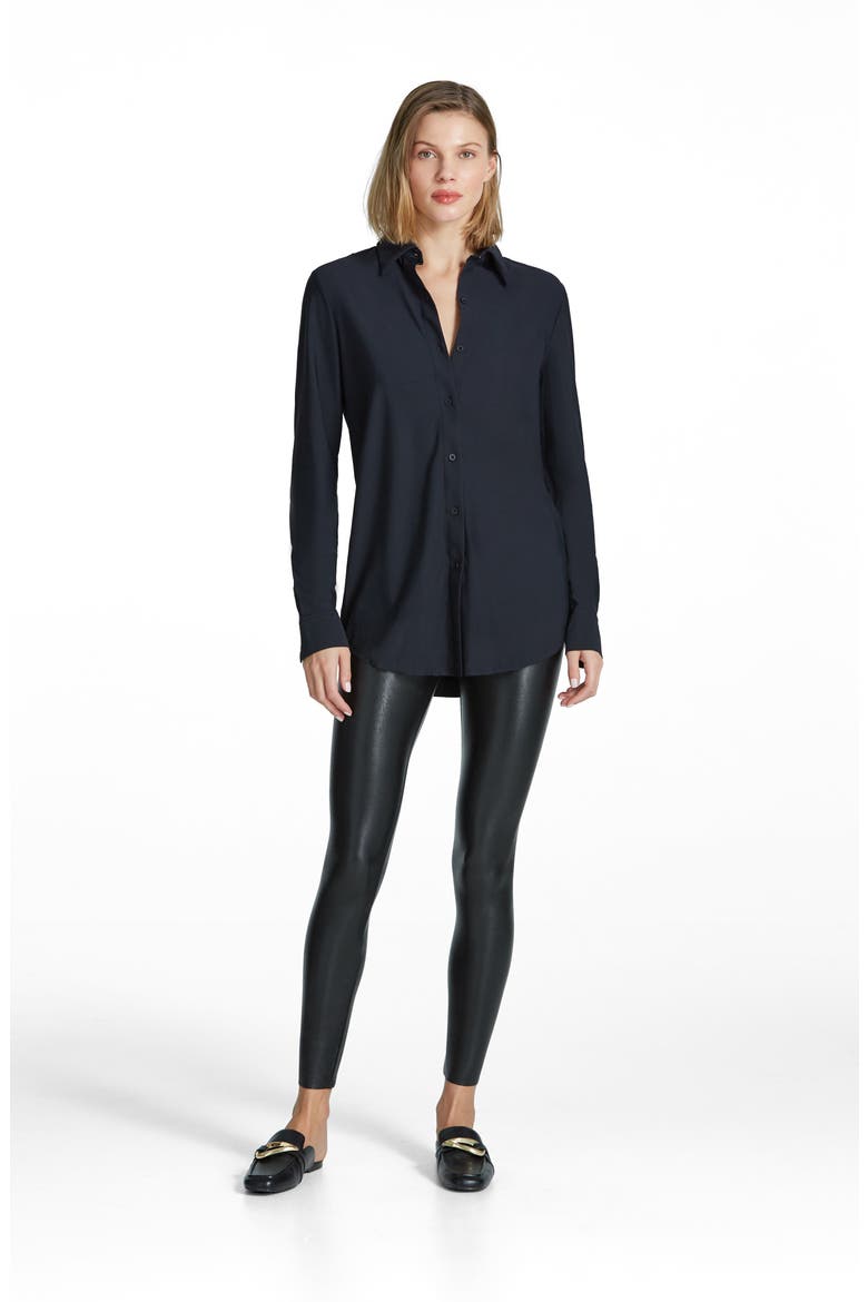 Classic Oversize Button-Up Shirt, Alternate, color, BLACK