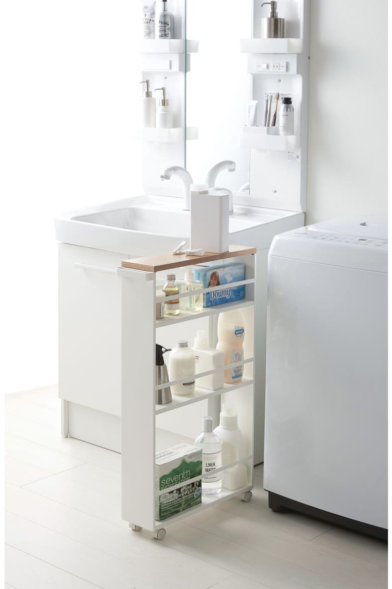 Steel Rolling Storage Cart, Alternate, color, WHITE