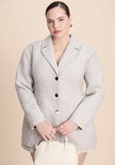ELOQUII Nipped Waist Wool Blend Blazer With Back Adjuster