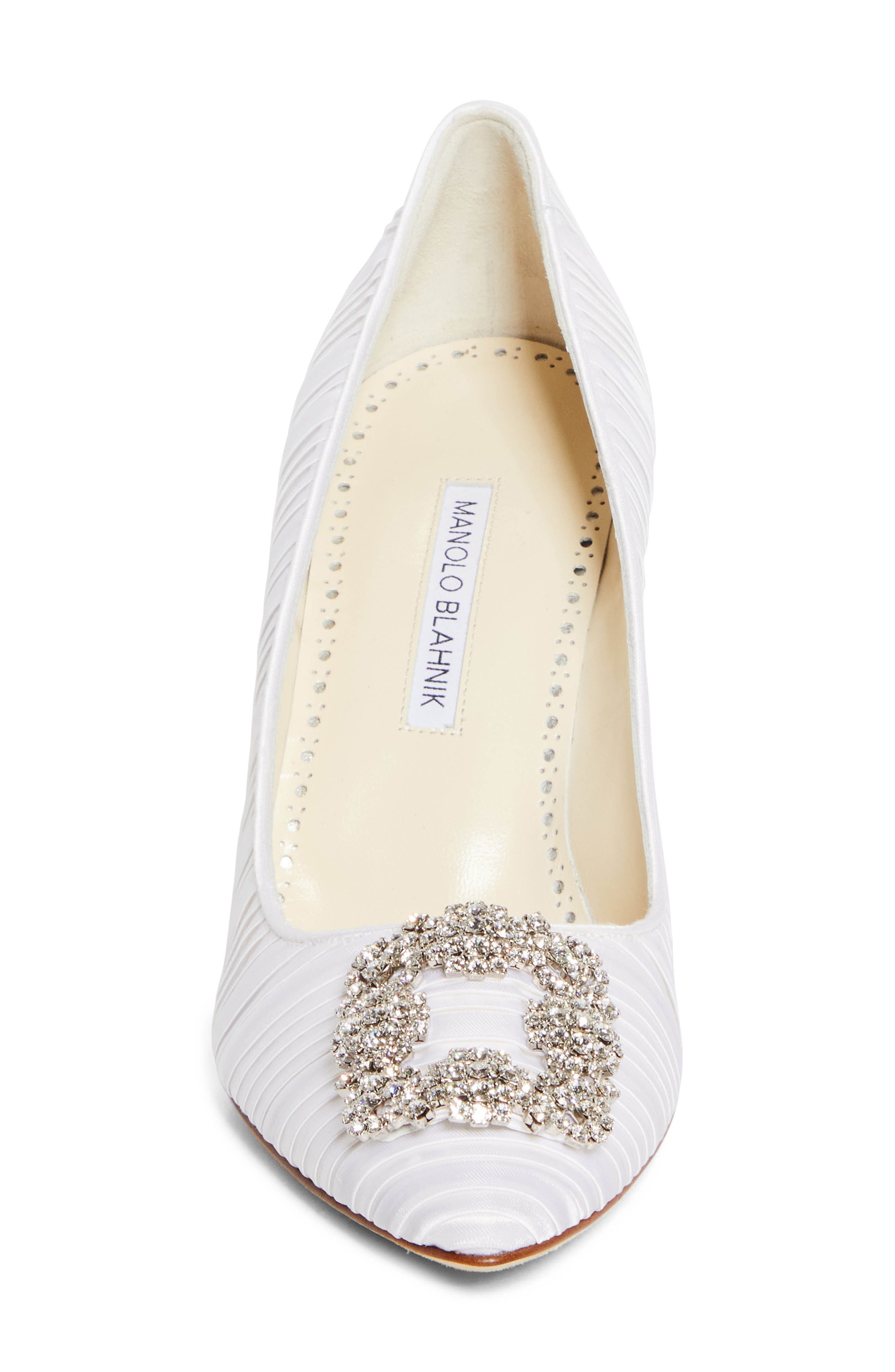 Manolo Blahnik Hangisi Crystal Buckle Pump, Alternate, color, 