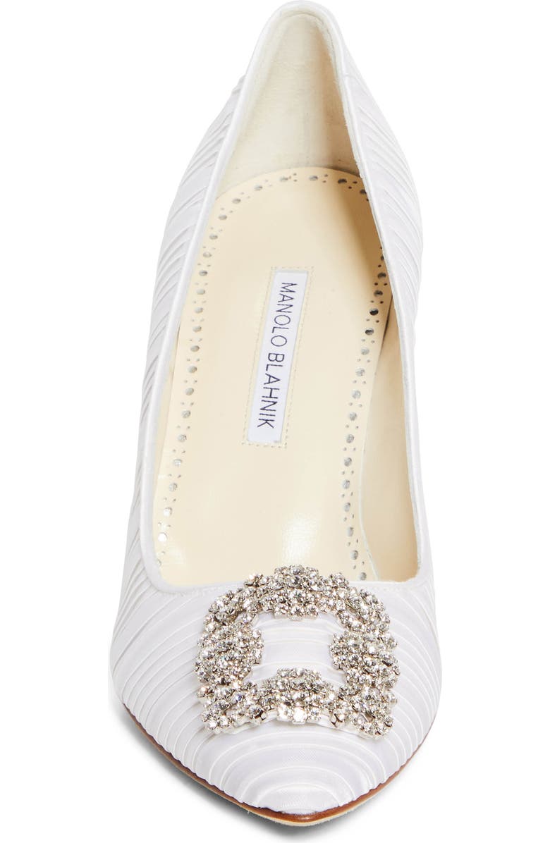Manolo Blahnik Hangisi Crystal Buckle Pump, Alternate, color,