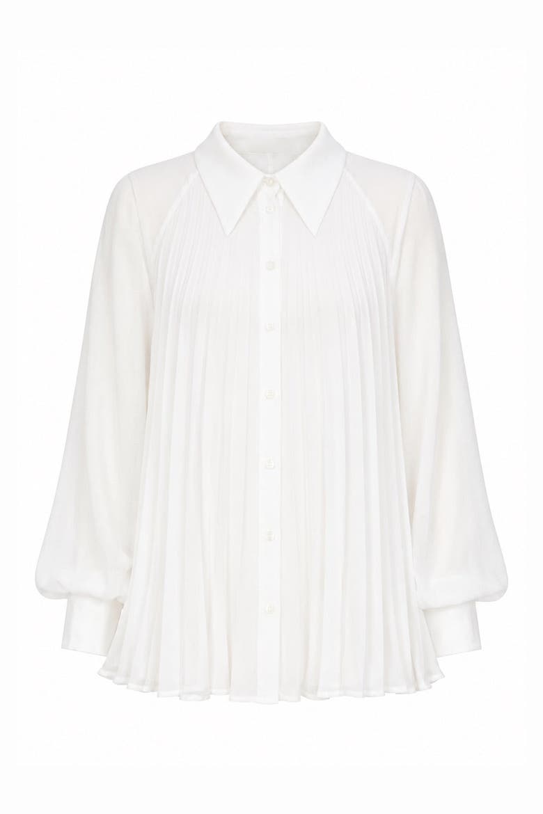 Keyla Long Sleeve Shirt With Buttoned Cuffs, Alternate, color, ECRU