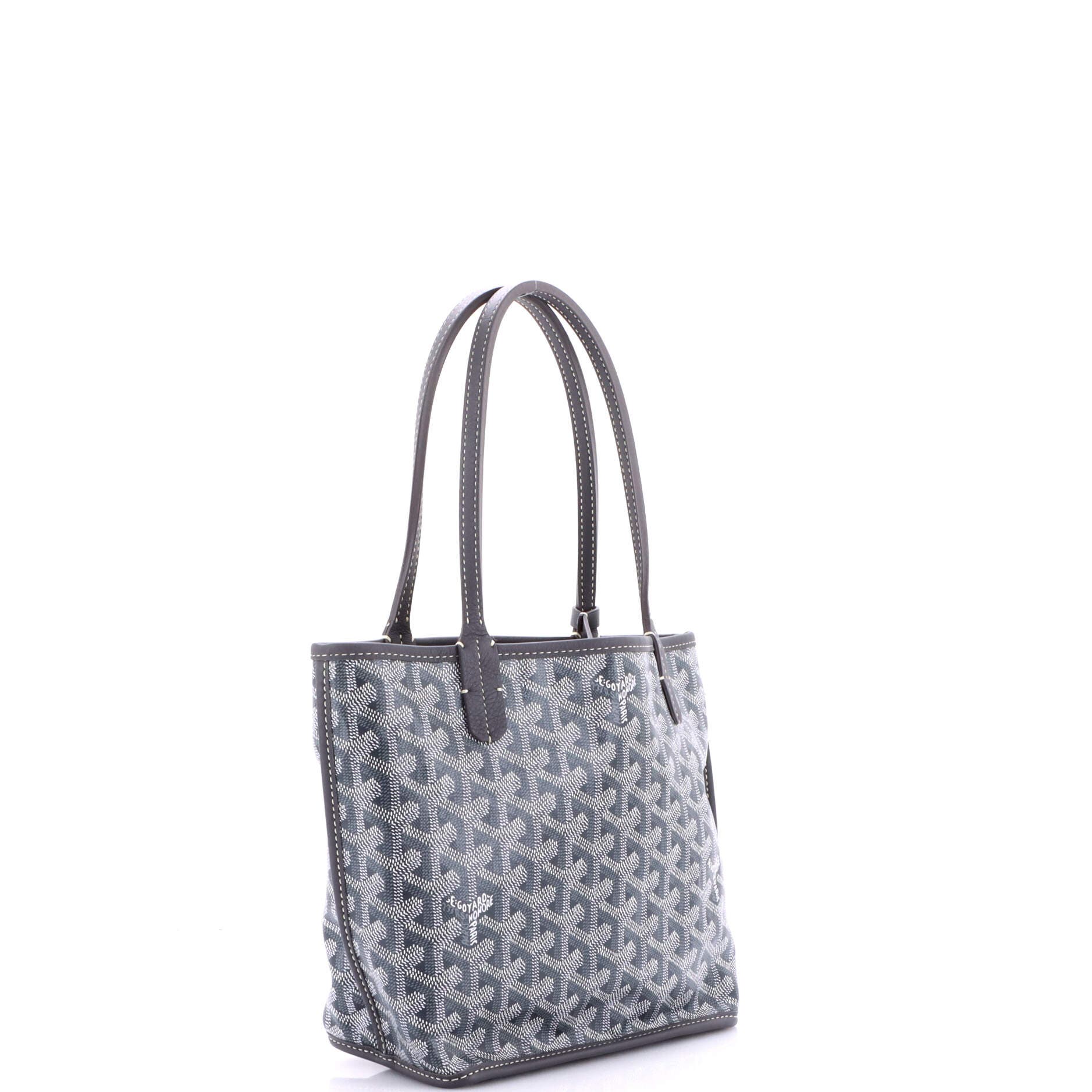 Pre-Owned Goyard Anjou Reversible Tote Coated Canvas Mini, Alternate, color, Gray