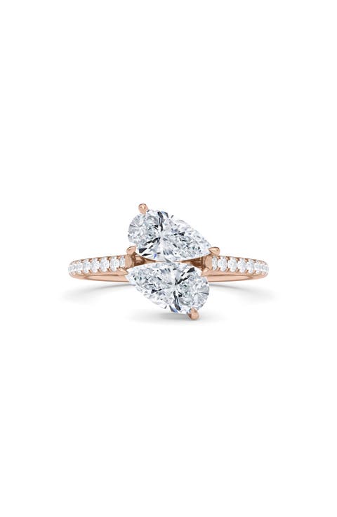 Twin Pear Cut Pavé Lab Grown Diamond Ring