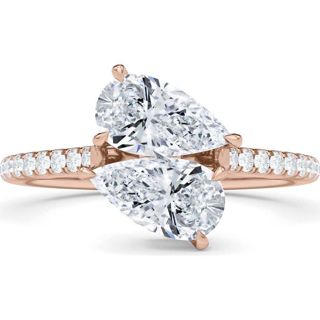 Hautecarat Twin Pear Cut Pavé Lab Grown Diamond Ring
